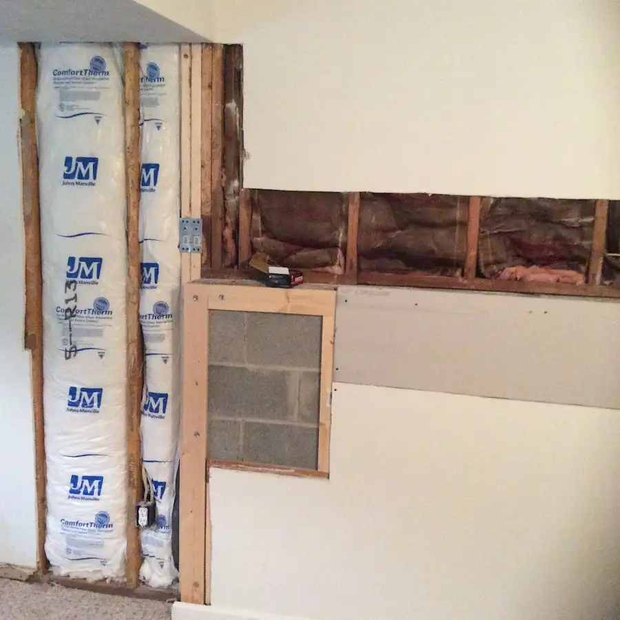 Wall insulation replacement during Contents Cleaning & Restoration in Bedford
